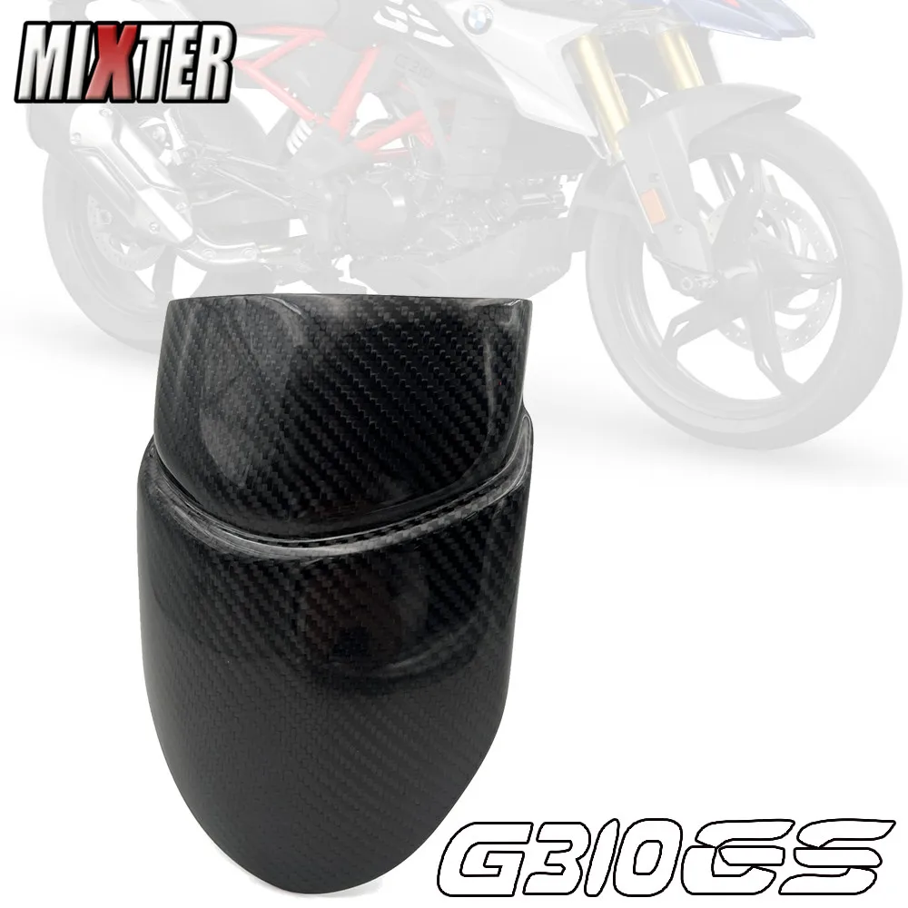 Motorcycle Parts Real Carbon Fiber Front Fender Rear Extender Extension Wheel Protection Cover For BMW G310GS G310 GS 2018-2021