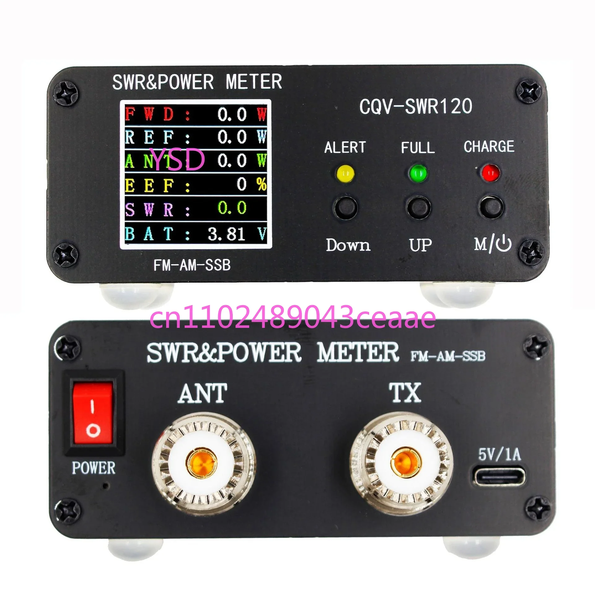 CQV-SWR120 120W digital power standing wave meter 240 * 240 full color high definition display FM-AM