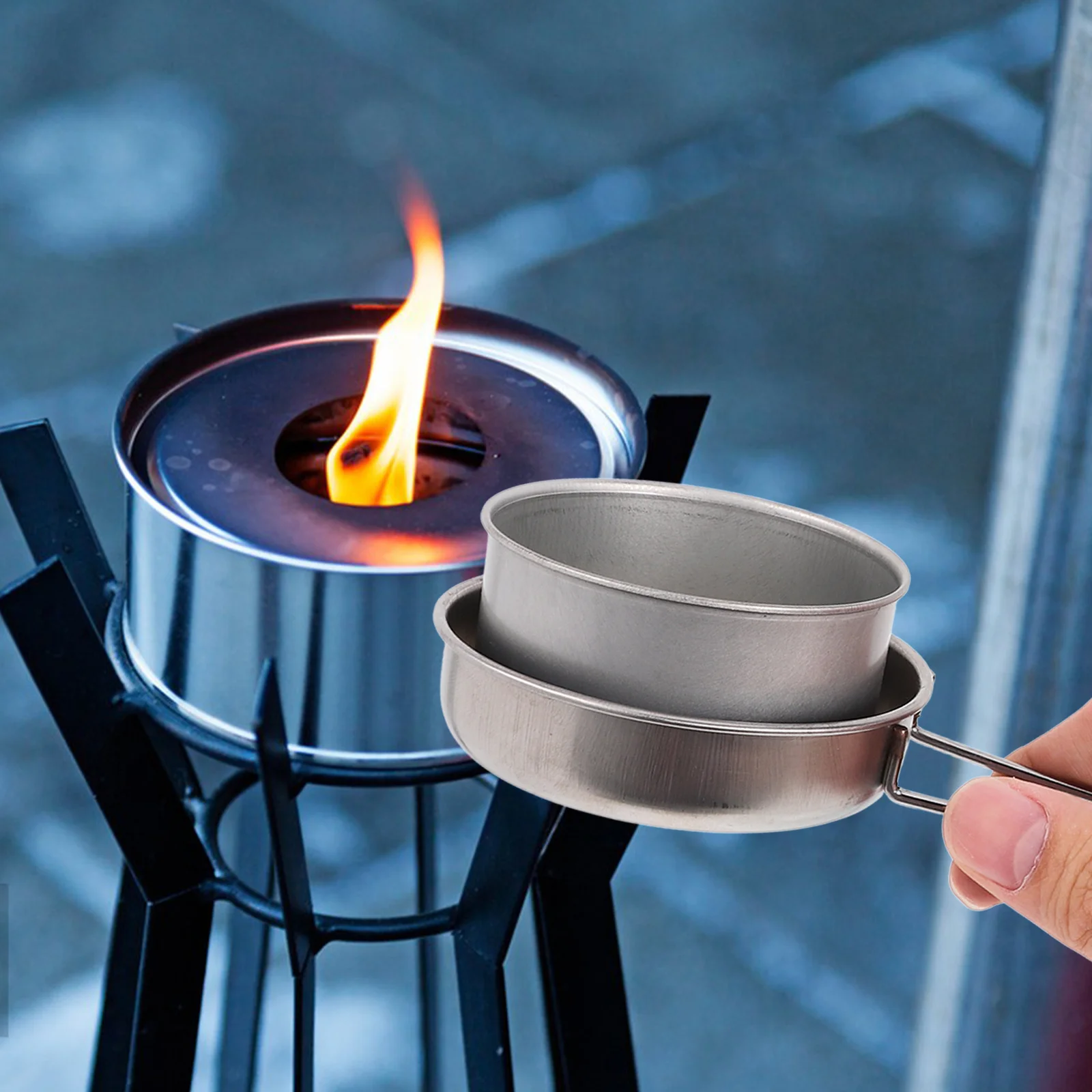 

2Pcs Extinguishing Lid for Alcohol Burner Thickened Stainless Steel Cover Portable Household Camping Alcohol Stove Accessory