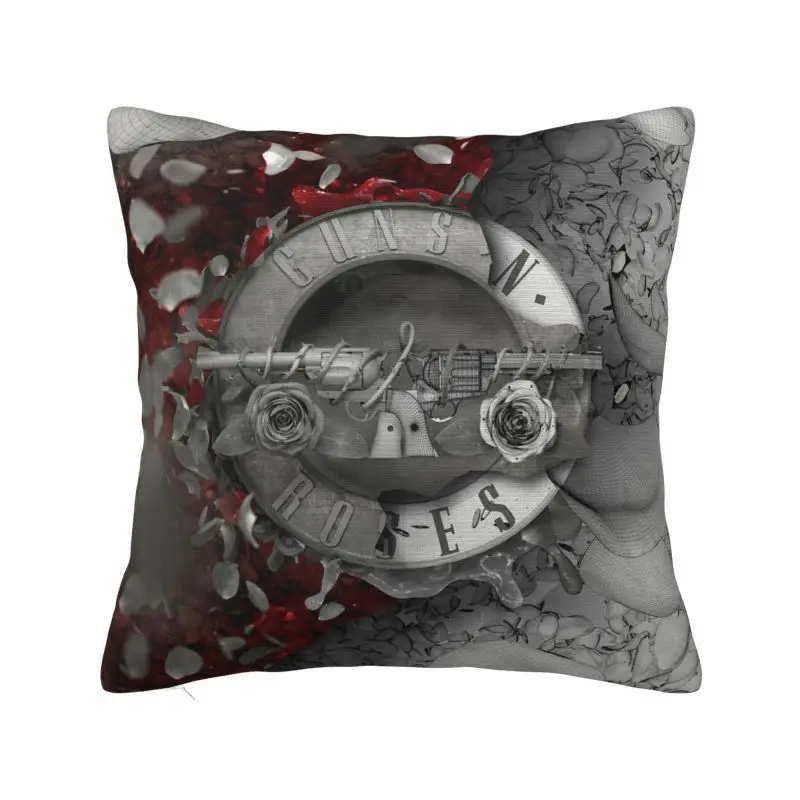 

Guns N Roses Hard Rock Band Nordic Throw Pillow Covers Bedroom Decoration Bullet Logo Cushion