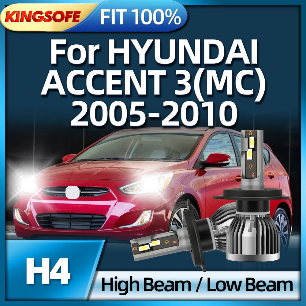 

KINGSOFE H7 Lamp 130W 30000LM H4 Led Car Headlight CSP 3570 For HYUNDAI ACCENT 3 MC 2005 2006 2007 2008 2009 2010