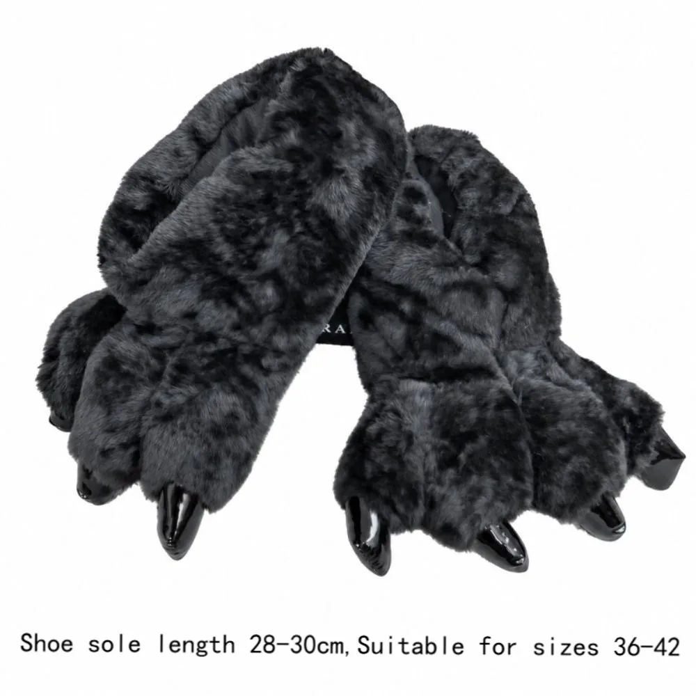 Weiches, flauschiges Futter, Dinosaurier-Klauen-Hausschuhe, flauschige, rutschfeste Cosplay-Pfoten-Schuhe, warme Winter-Fursuit-Stiefel – Detail 1