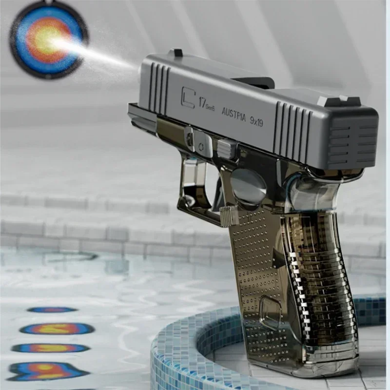 

Hot Mini Desert Eagle Mechanical Continuous Firing Water Gun Small Pistol Summer Outdoor Beach Poor Toy Shoot Water Gun for Kids
