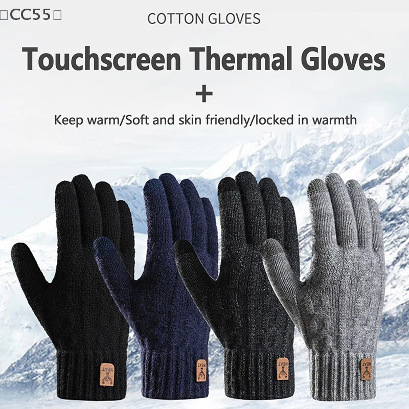 itariaCC55 soi1 Paar warme Handschuhe Herbst Winter Handschuhe für Männer Kältebeständige warme Handschuhe Radfahren Vollfinger-Touchscreen-Handschuhe Geschenke