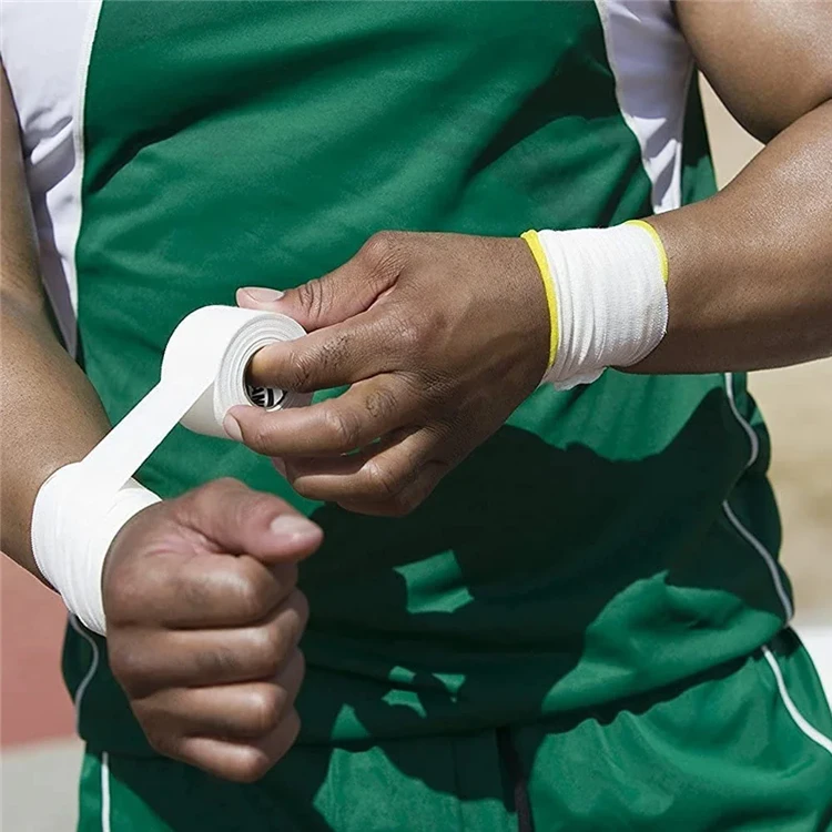 1 ROLLE 2,5/3,8/5 cm 9,1 Meter Sportband Baumwollverband Bindung gedrehte Finger Knöchel Handgelenkstütze Muskelschmerzen – Detail 9