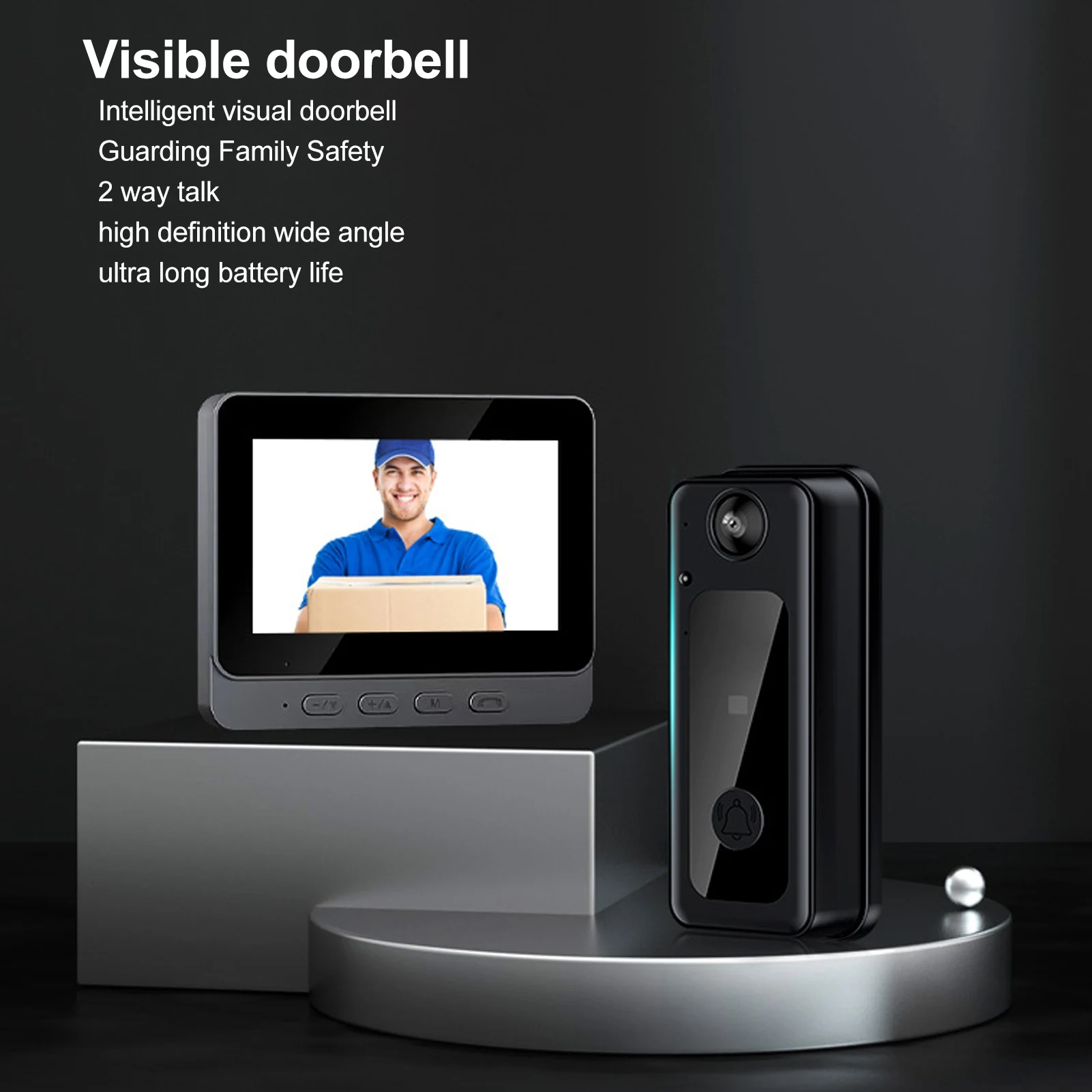Wireless Video Doorbell Camera 1080P HD Wide Angle Night Vision 2 Way Talk Smart WiFi Video Doorbell with Monitor