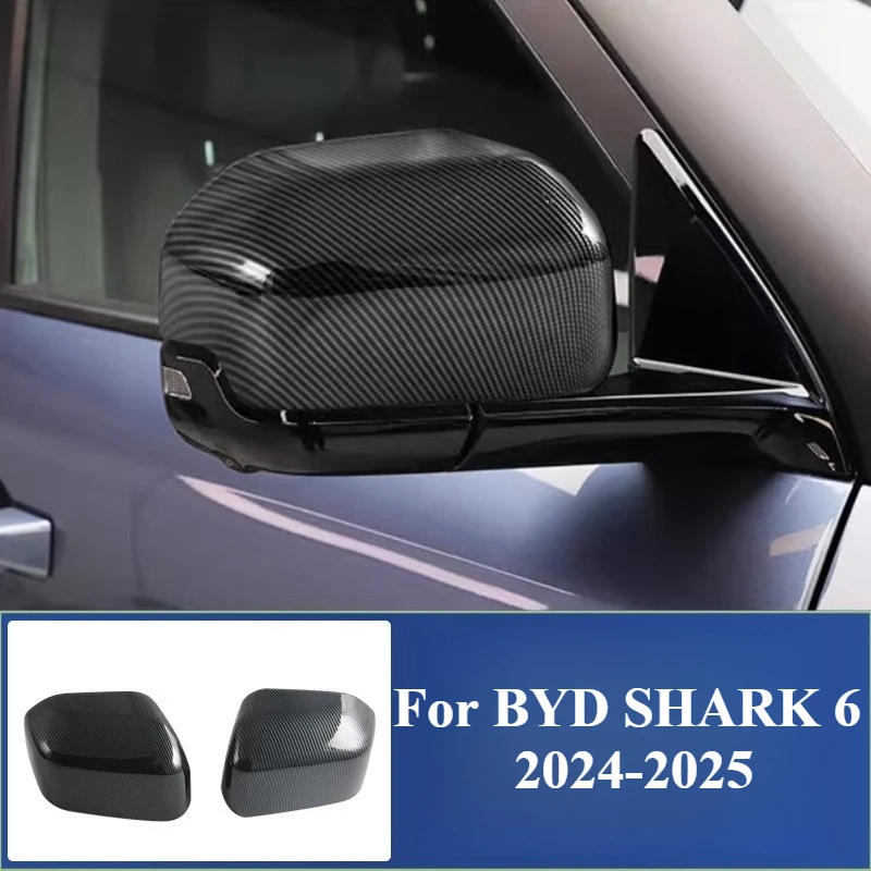 

For BYD SHARK 6 2024-2025 ABS Side Mirror Covers - Gloss Black Exterior Housing Protector with Easy Install Kit Car Accessories