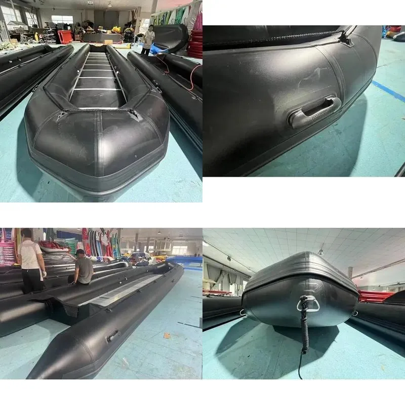 Large Inflatable Boat 4.7m to 10m with 1.2mm PVC Pontoon Aluminum for Fishing Diving Lake Rescue
