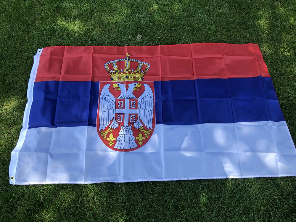 Serbia Flag 5*3 FT 150*90 CM High Quality Polyester Hanging banner SRB RS Republika Srbija Serbia flag For home Decoration