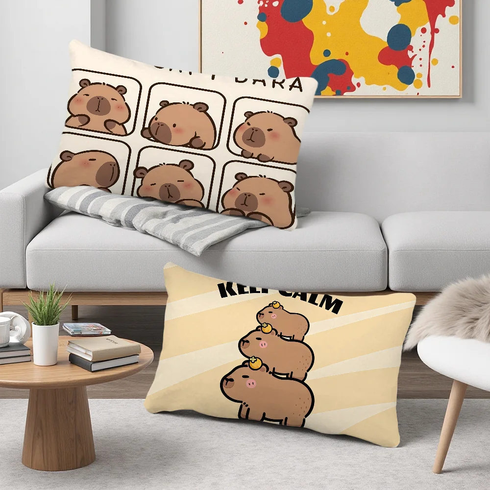 Cute interesting Kapibala cushion cover Rectangle Pillow Case Printing Bedside Sofa Room Home Decoration Pillowcase
