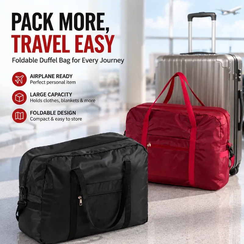 Portable Air‑Travel Carry Pouch,Foldable Oversized Moving Luggage Sack,Multi‑Purpose Lightweight Carrier for Garments Quilts