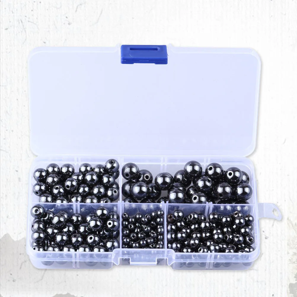 

300pcs Black Round 6Mm Loose For Jewelry Making Diy Craft Stone Jewelery Making Spacer Beads Set Hematite Beads