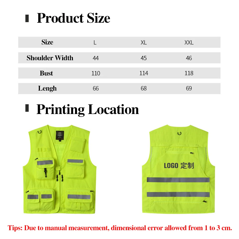 14-карманный защитный жилет со светоотражающими полосками, высокая видимость, походный жилет для рыбалки, фотосъемки, многофункциональный жилет для инструментов