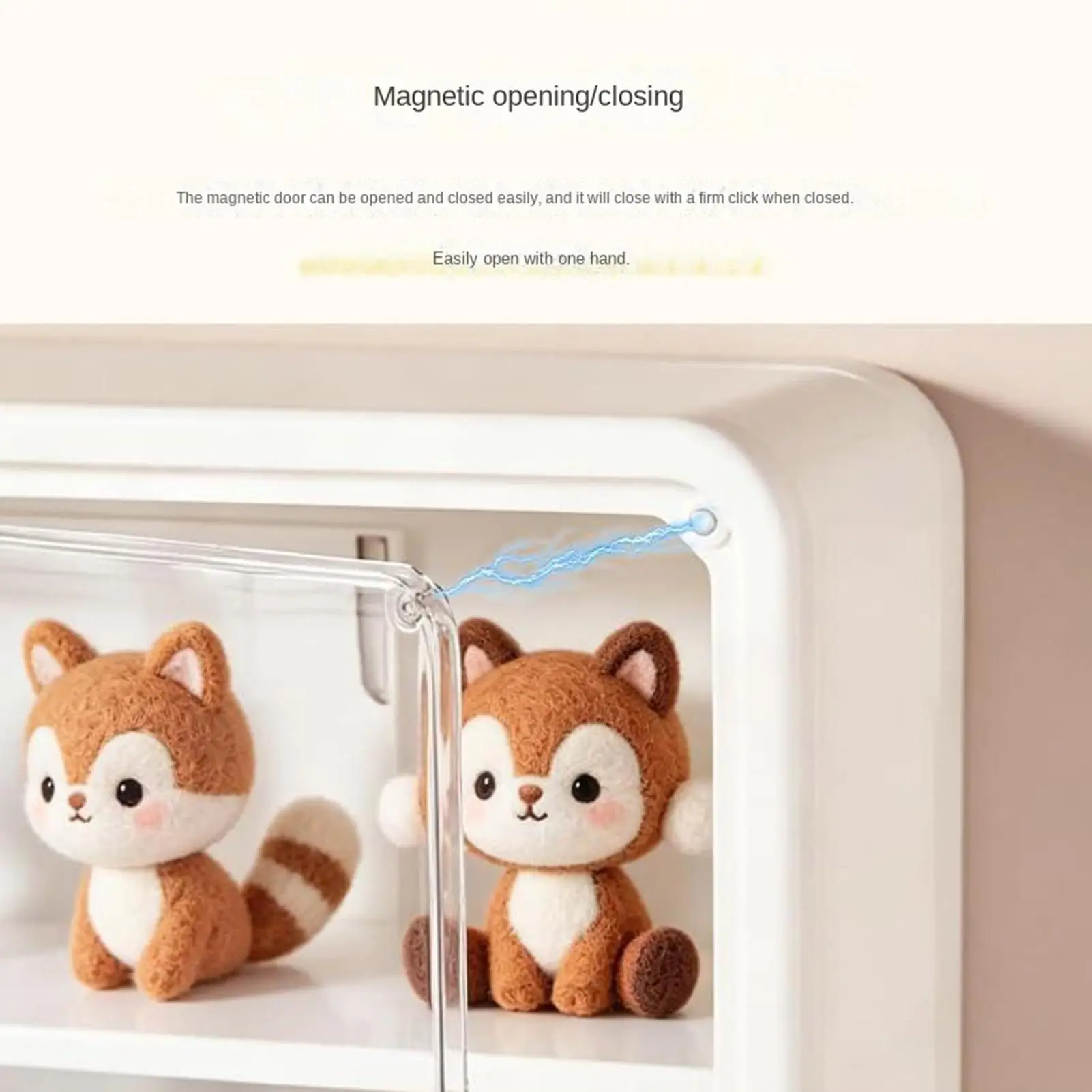 Figurine Display Case 3 Tier Wall Mounted Dustproof Clear Door Box Small Display Cabinet For Shelving Bookcase Bookshelf