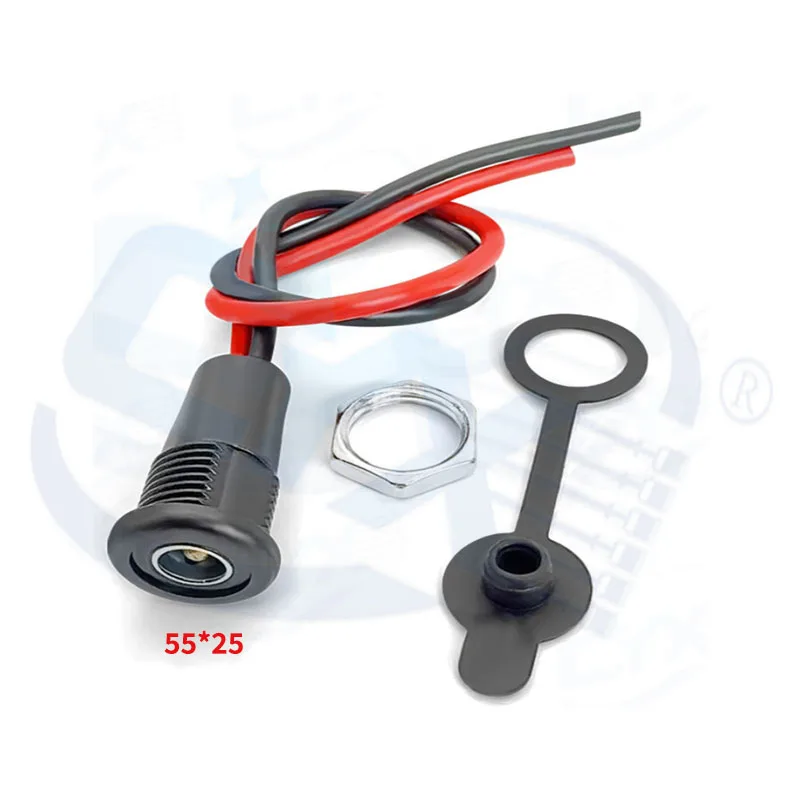 1-5 Waterproof DC5525 Power Sockets, DIY Audio Computer Installation 55 * 21 Charging Interface CCTV with Power Extension Cable view 5