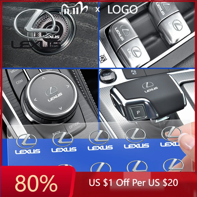 

2026 Hot Interior Stickers Car Window Lift Button Sticker Steering Wheel Decal Car Styling For Lexus GX460 CT200H ES Fsport GS G