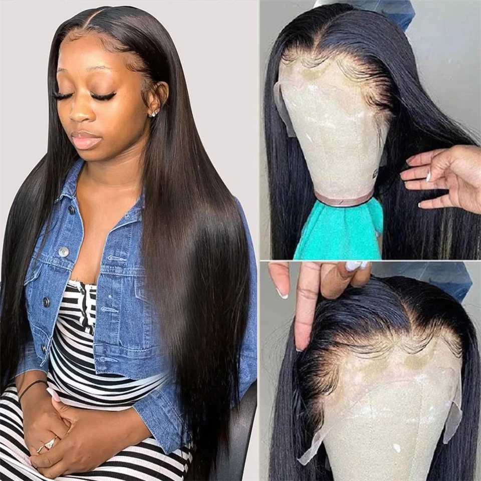 FABHAIR 13x6 HD Lace Front Wigs Human Hair Pre Plucked Glueless Straight Human Hair Wigs for Black Women 13X6 Frontal Wigs