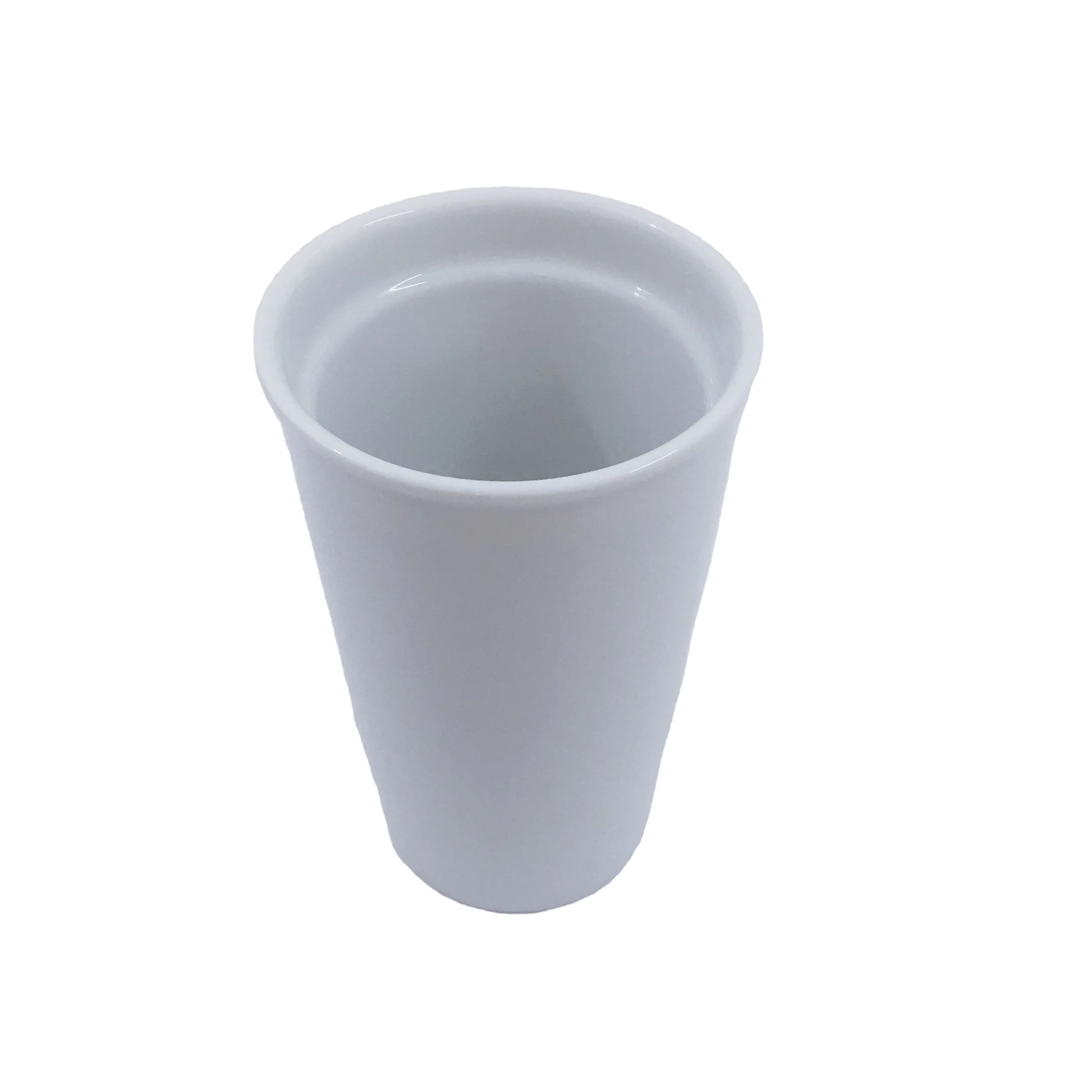 Elegant Pure White Ceramic Coffee Cup Handleless Milk Tea Cup Juice Cup