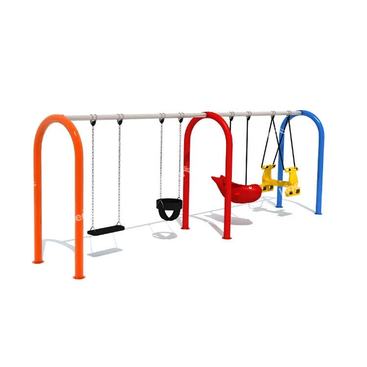 Conjuntos de balanço de metal de vários tipos, playground ao ar livre, brinquedo infantil, conjunto de balanço de metal para crianças, jardim e parque, casinha de brinquedo