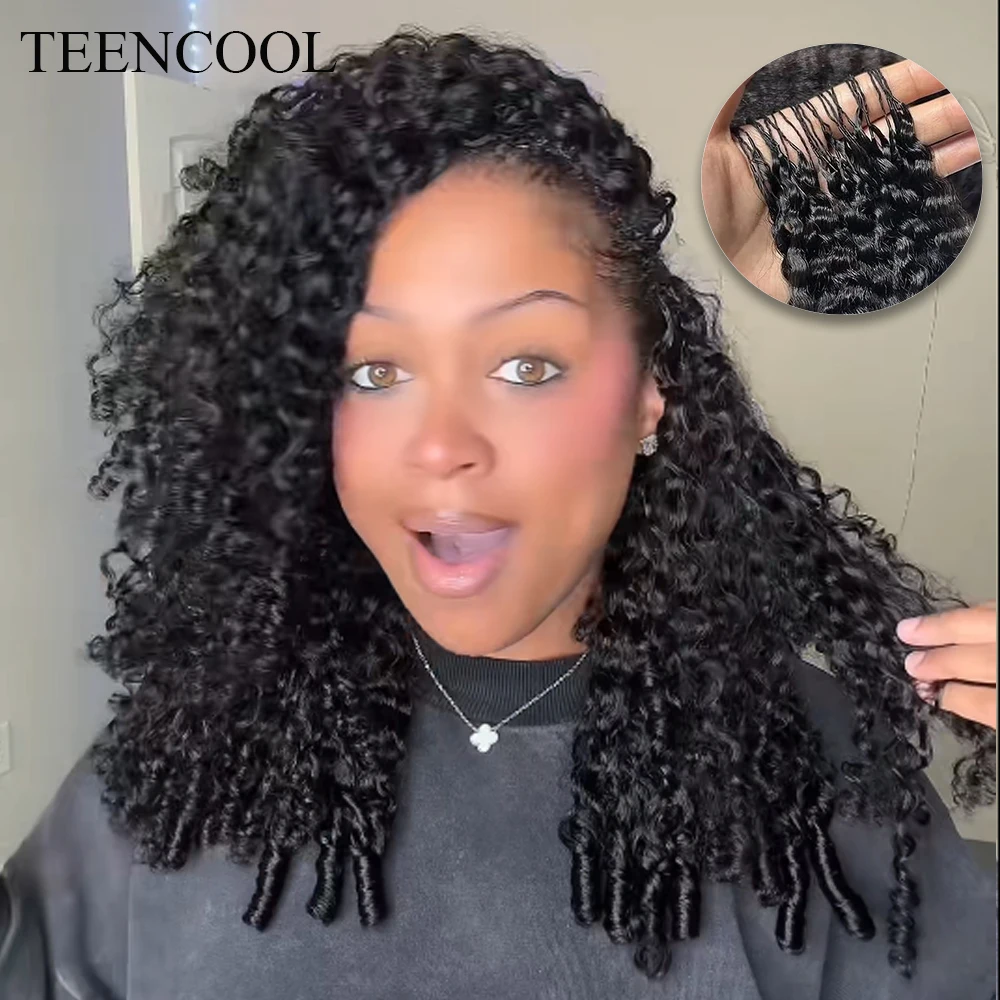 

Бирманские кудрявые волосы для плетения крючком, 30 дюймов, предварительно разделенные, натуральный черный цвет, кудрявые волосы для наращивания и плетения крючком.