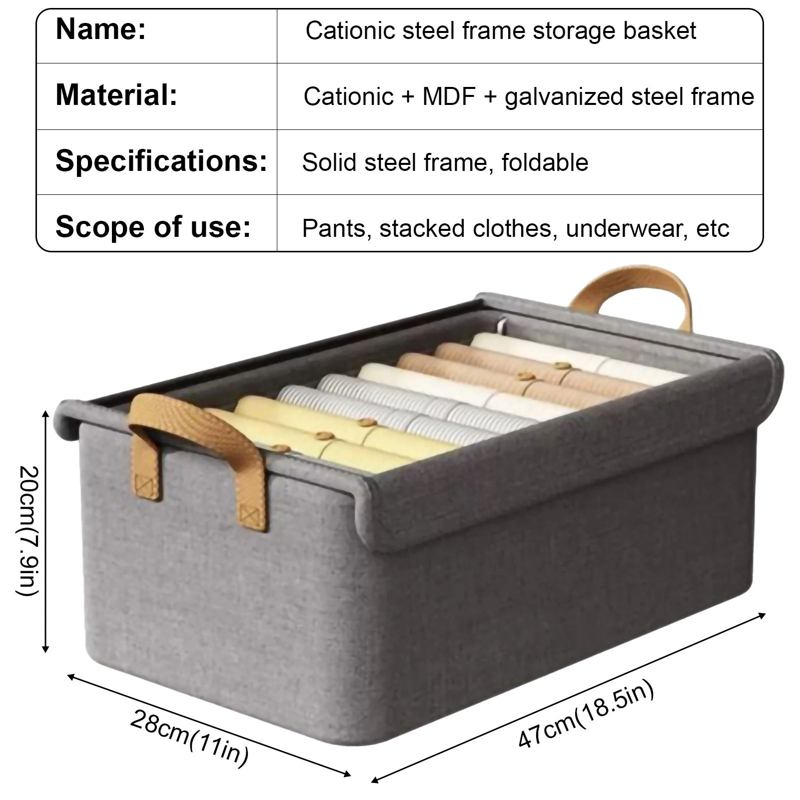 Caja de almacenamiento plegable, a prueba de polvo, a prueba de humedad, organización de armario y cajón de almacenamiento, 1 ud.