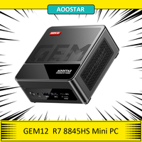 AOOSTAR GEM12 Mini PC, AMD Ryzen 7 8845HS 8 Core Up to 5.1GHz, 32GB DDR5 RAM 1TB PCle 4.0 SSD, HDMI 2.1 + DP 1.4+ USB 4 + Type-C