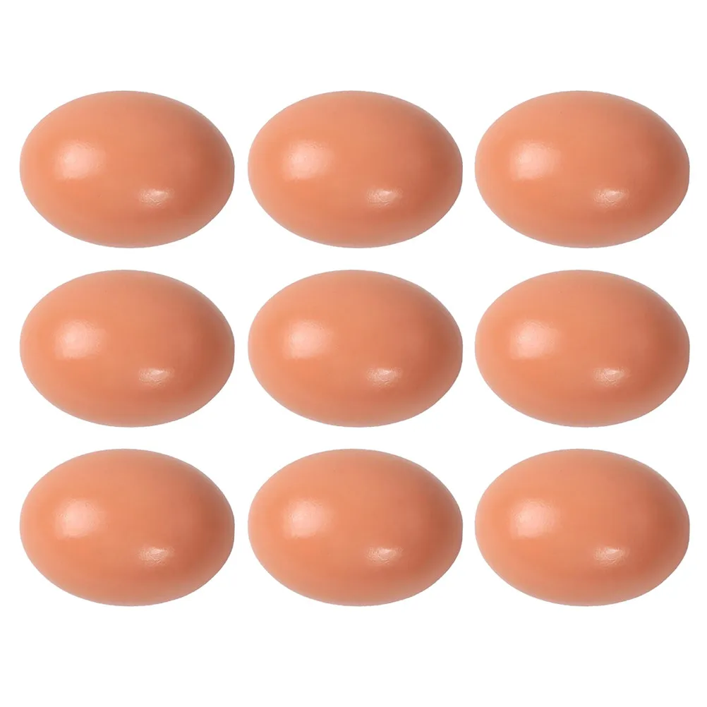 

9pcs Unpainted Wooden Fake Eggs Smooth Surface For Diy Easter Crafts Realistic Chicken Egg Training Aid Decorative Craft Eggs
