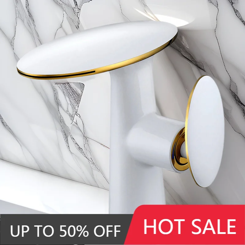 Creative Lavotory faucet, black bathroom faucet, copper bathroom basin faucet, hot and cold waterfall