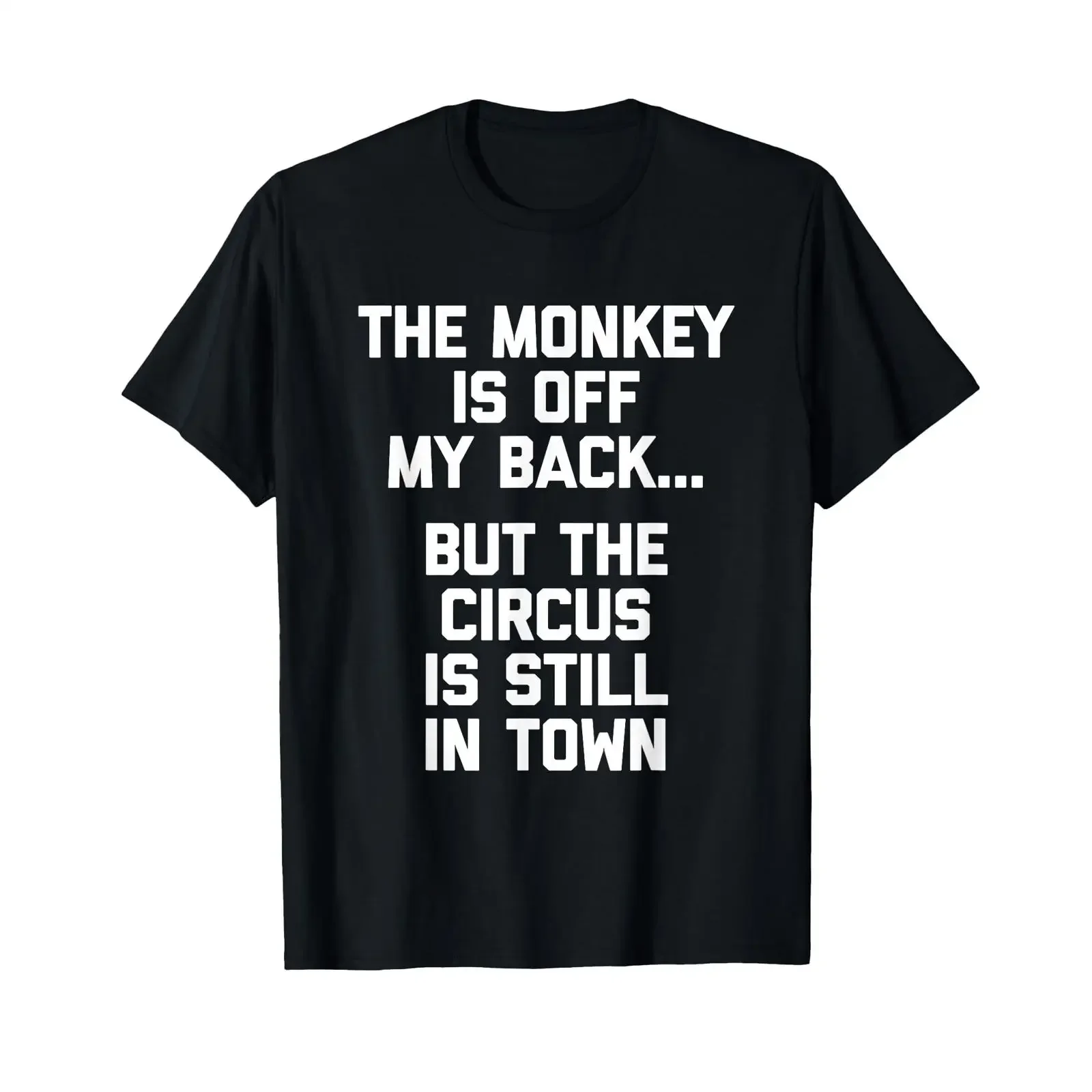 The Monkey Is Off My Back Funny Sobriety Anniversary Sober T Shirt black vintage Washed Stretched Unisex Stylish Versatile
