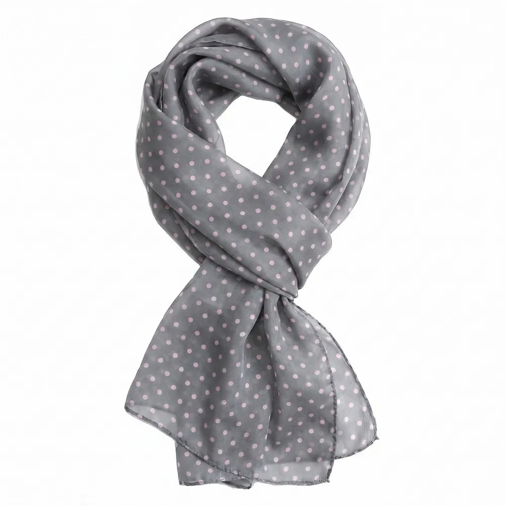 Elegant Polka Dots Beach Scarf Ultra-thin Soft Shawl Wrap Breathable Chiffon Lady Bandanas Summer Outing