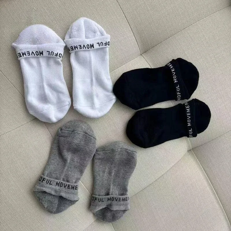 

3 пары хлопковых коротких носков для йоги AL, унисекс, повседневные носки для бега на четыре сезона, носимые аксессуары, унисекс, носки для фитнеса и спорта, йоги