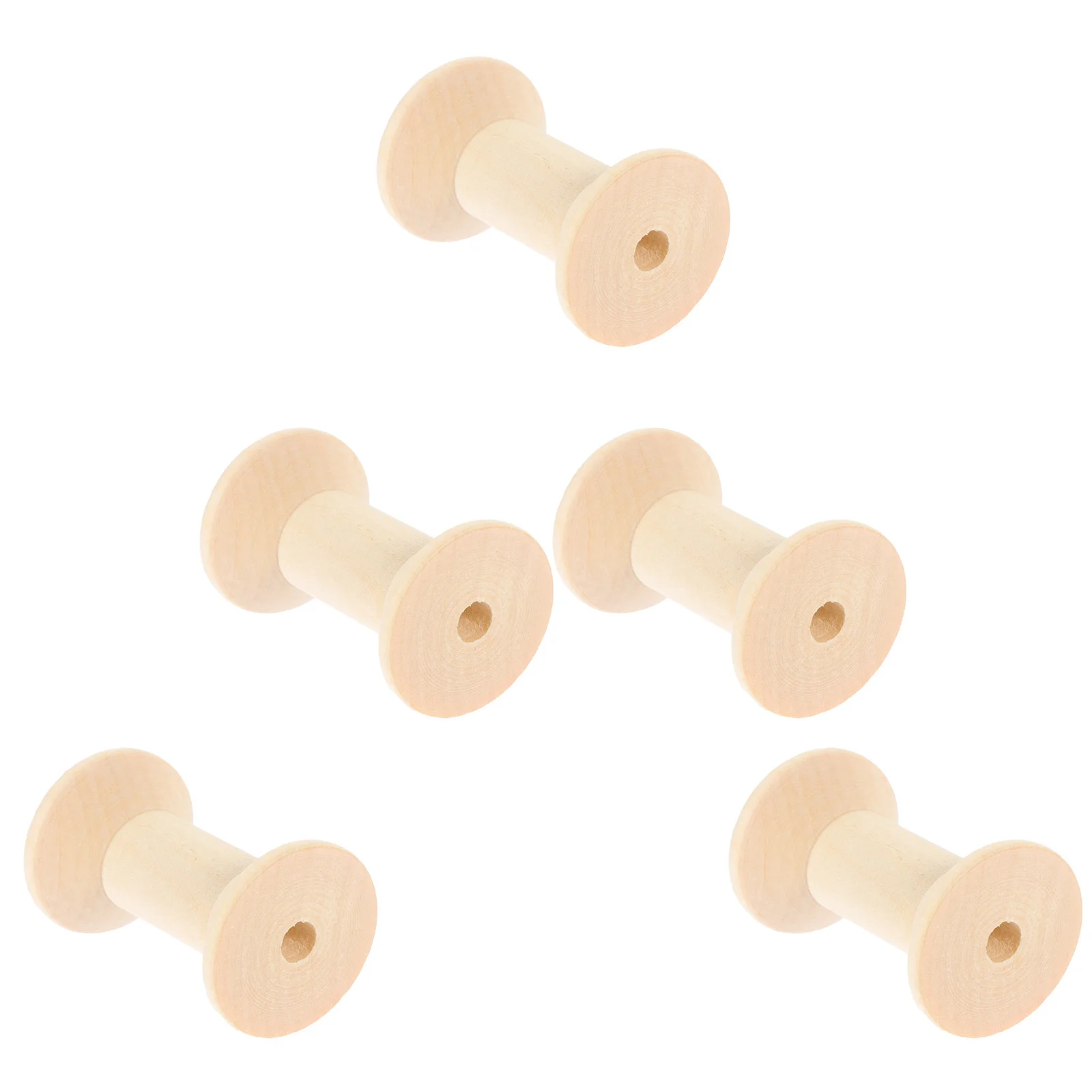 Bobine per avvolgimento in legno da 5 pezzi Bobine per filo da cucito in legno naturale Ricamo artigianale Filo per maglieria Strumenti fai da te