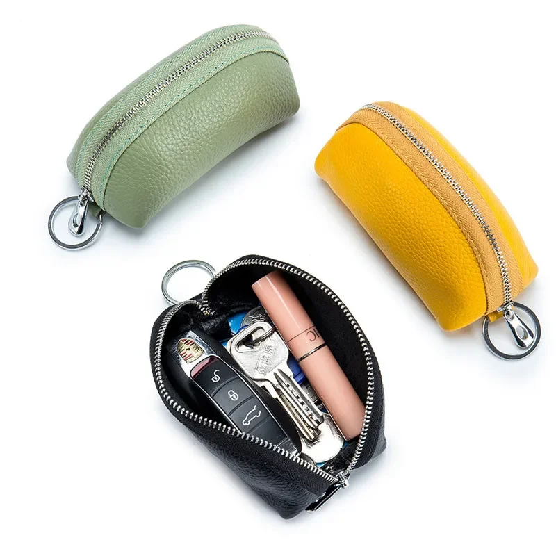 Soft Cowhide Leather Women's Small Coin Purses Short Mini Female Wallets Money Car Key Bag Pouch Case Credit Card Holder Amagi
