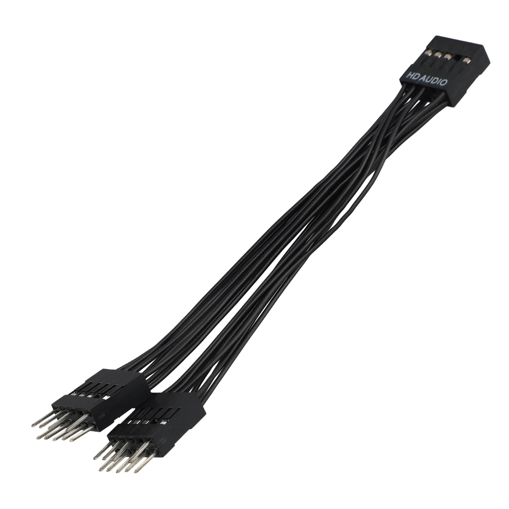 A44TMotherboard الصوت HD تمديد كابل 9Pin 1 أنثى إلى 2 ذكر Y الفاصل كابل أسود للكمبيوتر DIY 10 سنتيمتر