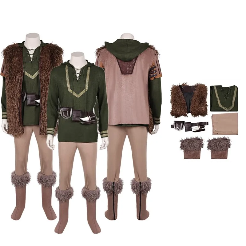 

Hiccup Cosplay Costume Cartoon Dragon 2025 Disguise Haddock Shirt Vest Belt Pants Shoes Covers Halloween Carnival Party Suit