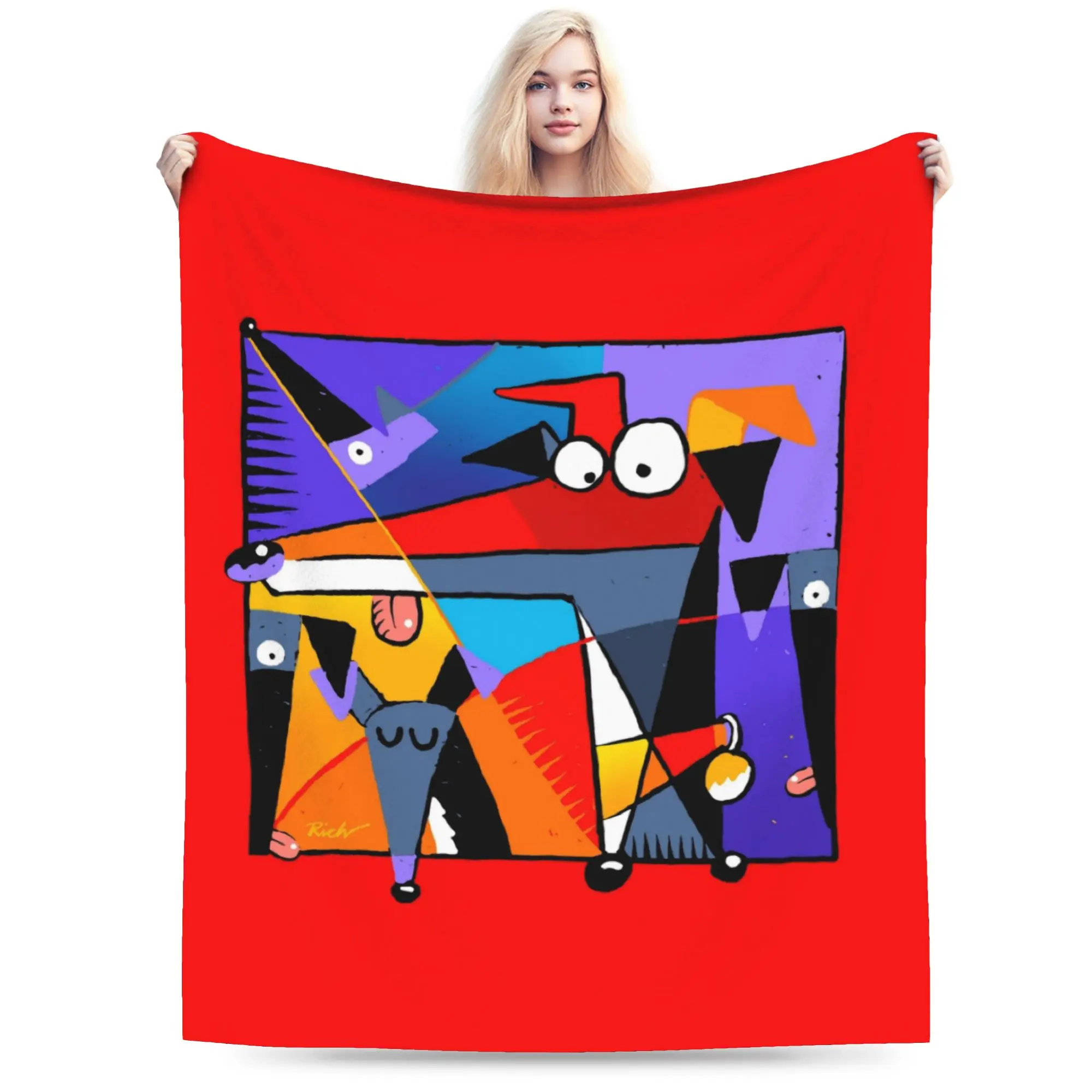 Derpism Blanket Velvet Greyhound Whippet Lurcher Dog Breathable Soft Throw Blanket for Bed Bedroom Bedspreads