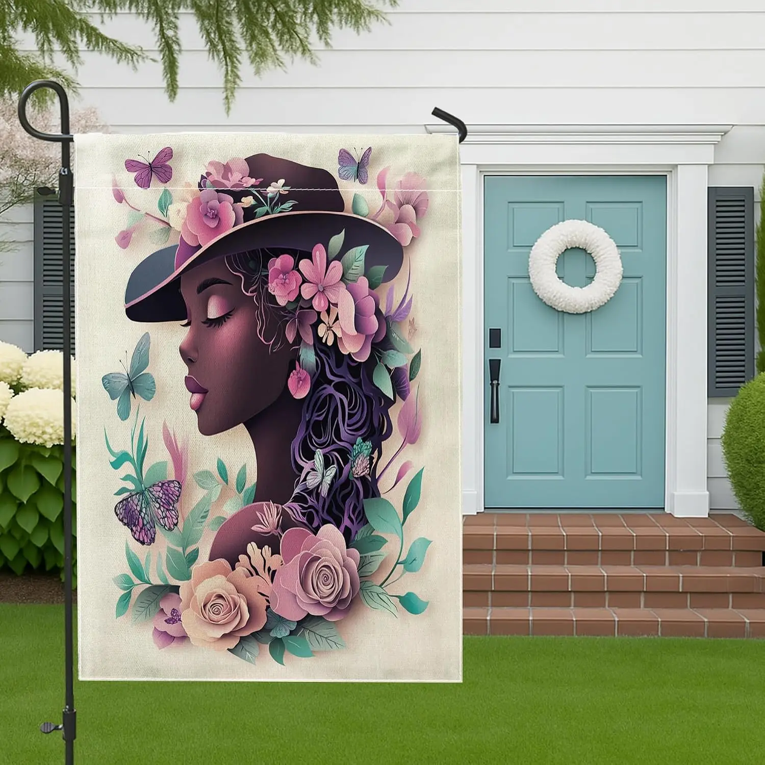 Spring Cowgirls Garden Flags 12”x18” Double Sided for Outside, Western African American Plant Front Yard Backyard Vertical H MMZ