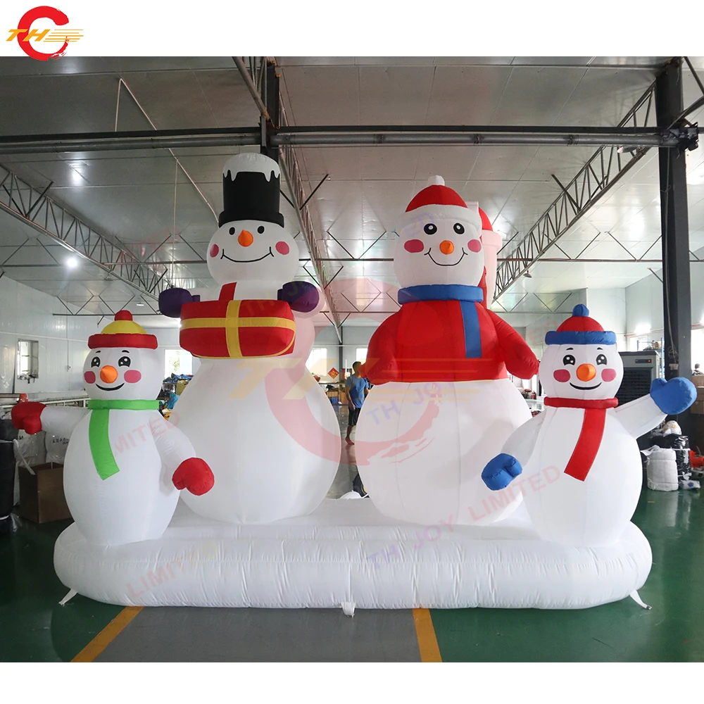 Fast Air Shipping 3m/4m/6m Giant Inflatable Snowman Families Cartoon Giant Christmas Santa‘s Cartoon for Yard Decoration on Sale