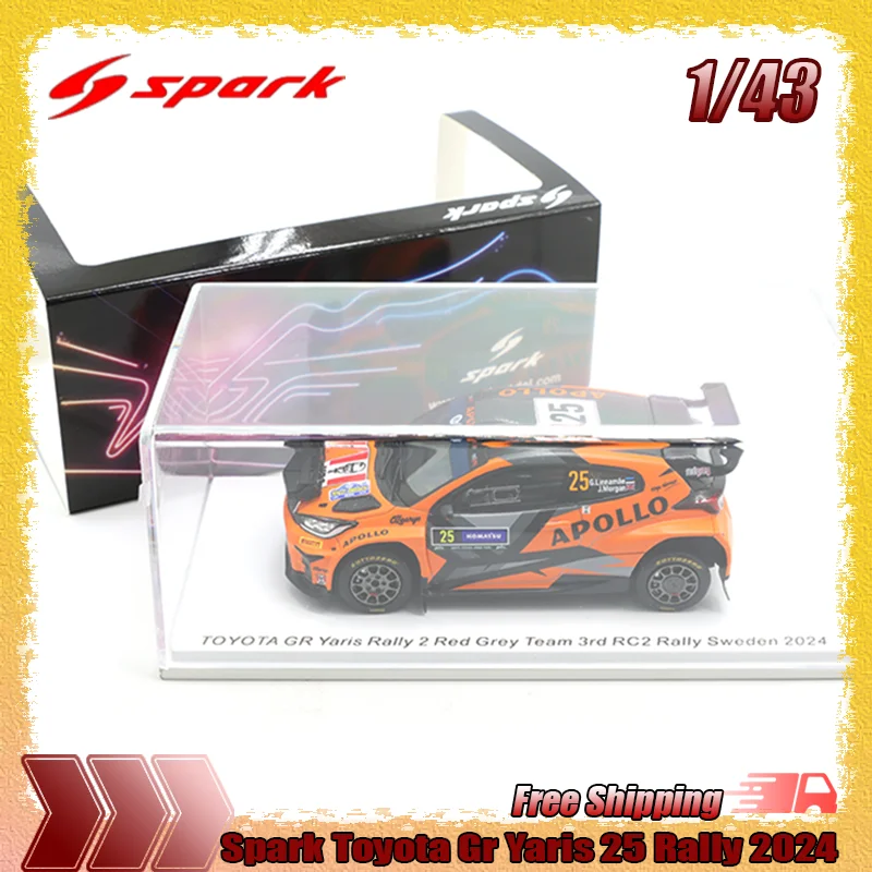 

New In Stock Spark 1:43 Toyota Gr Yaris 25 Rally 2024 Simulation Miniature Resin Car Model Custom Children'S Toy Gift Collection
