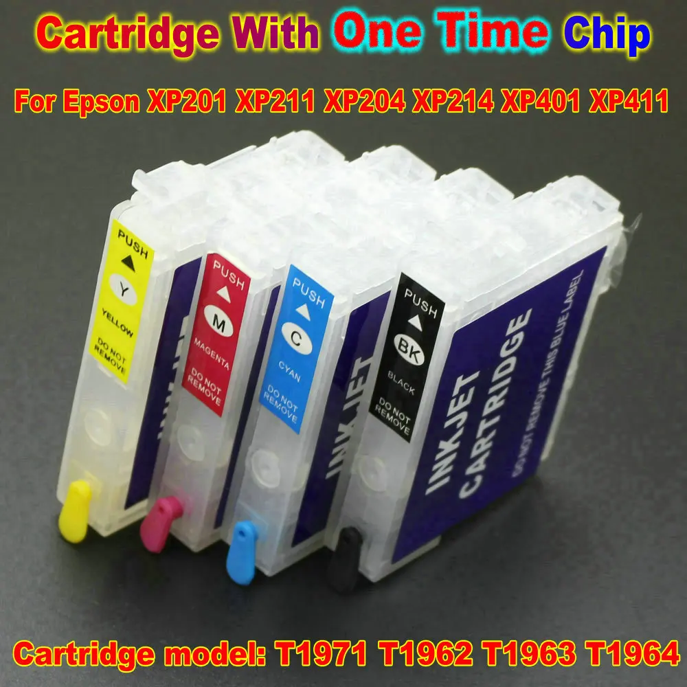 

Printer Cartridge With Chip for Epson XP-401 XP-101 XP-201 XP-211 XP-214 XP201 XP211 XP411 XP204 XP214 1 Set T1971 Ink Cartridge