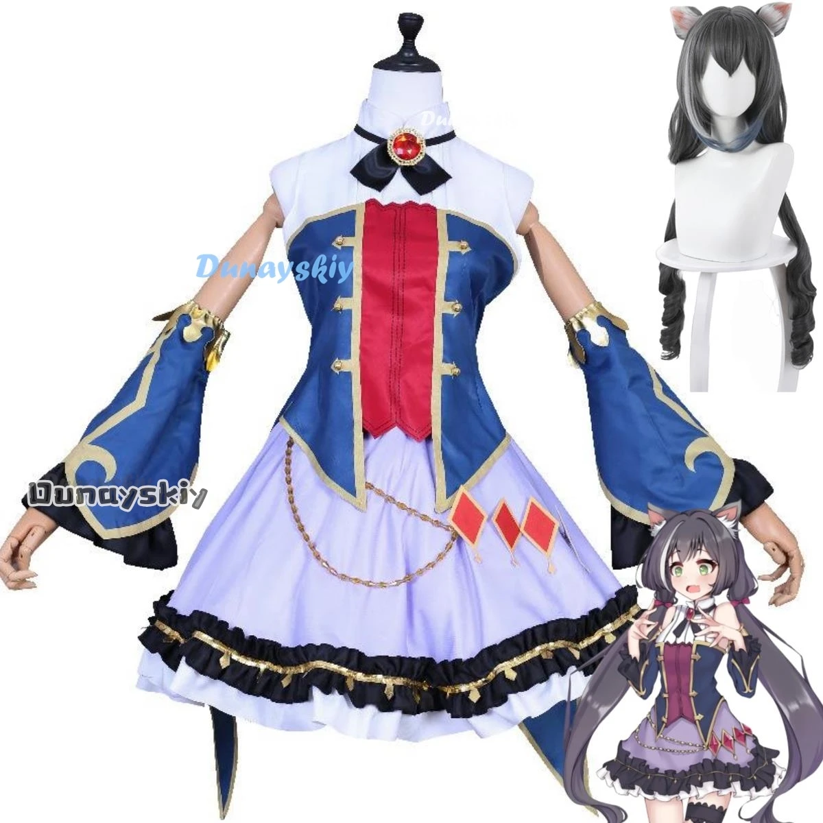 Anime Game Princess Connect! Re:Dive Momochi Kiruya Karyl Cosplay Costume Wig Lolita Skirt Uniform Adult Woman Sexy Kawaii Suit