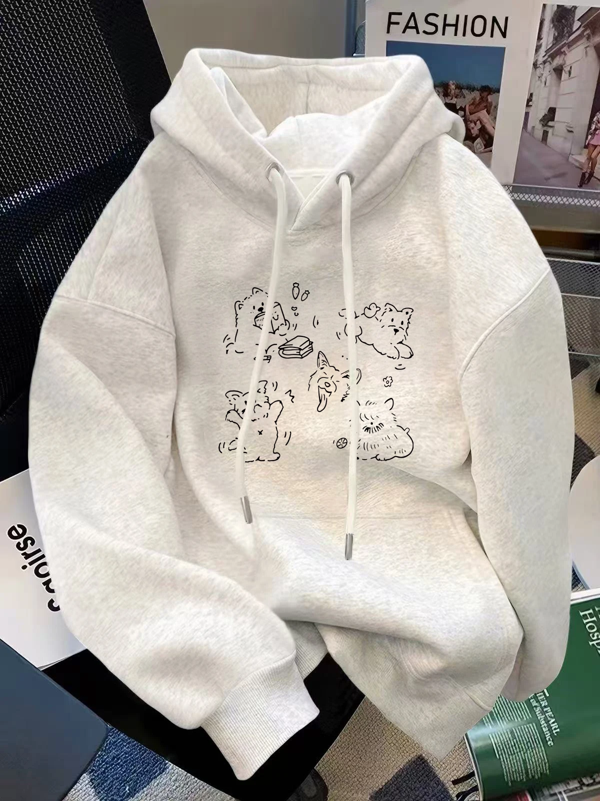 Women's Pure Cotton Hoodie Loose Fit Thickened Autumn Winter New Style Inner Wear Hat Shirt Outerwear Long Sleeve Korean Style
