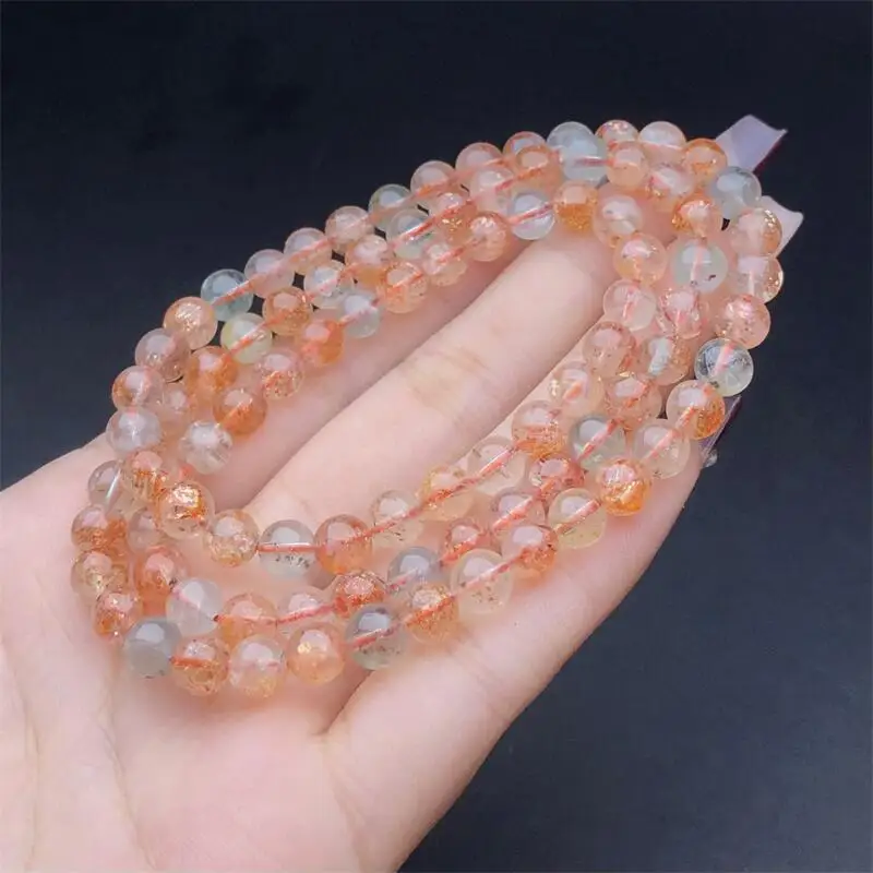 

6MM Natural Arusha Quartz Triple Circle Bracelet Colorful Gemstone Bead Strings Fashion Beautifully Jewelry Gift 1PCS