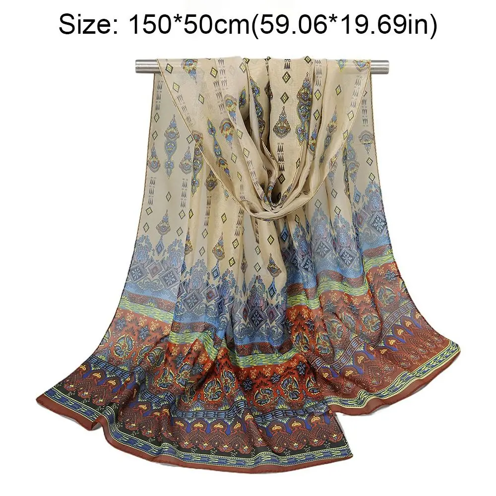 New Floral Printing Chiffon Scarf Soft Long Shawl Silk Thin Female Wrap Shawls