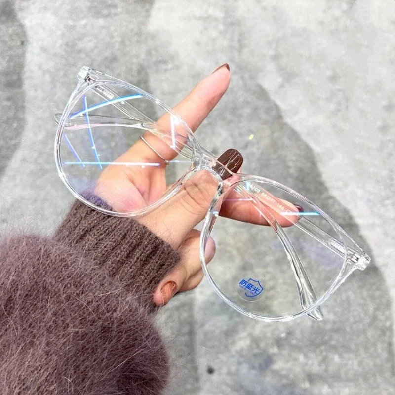 Modne jasne okulary dla osób z krótkowzrocznością Unisex luksusowy Design anty-niebieskie promienie krótkowzroczne okulary Unisex Vintage okrągłe