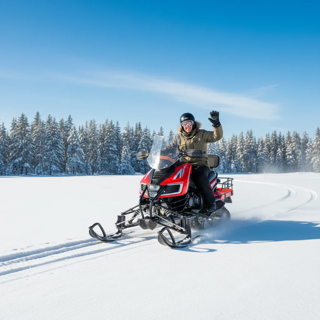 4-Stroke 200cc Adventure Snowmobile for Winter Sports, Off-Road and Travel - All Terrain Capability