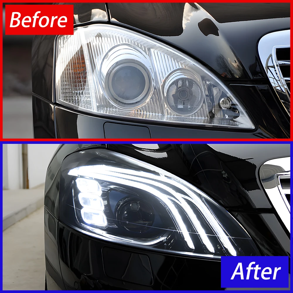 Car Front Lamps for Benz S-Class W221 2006-2013 Auto Headlights Assembly Upgrade Maybach Style Led Projector Lens Accessories