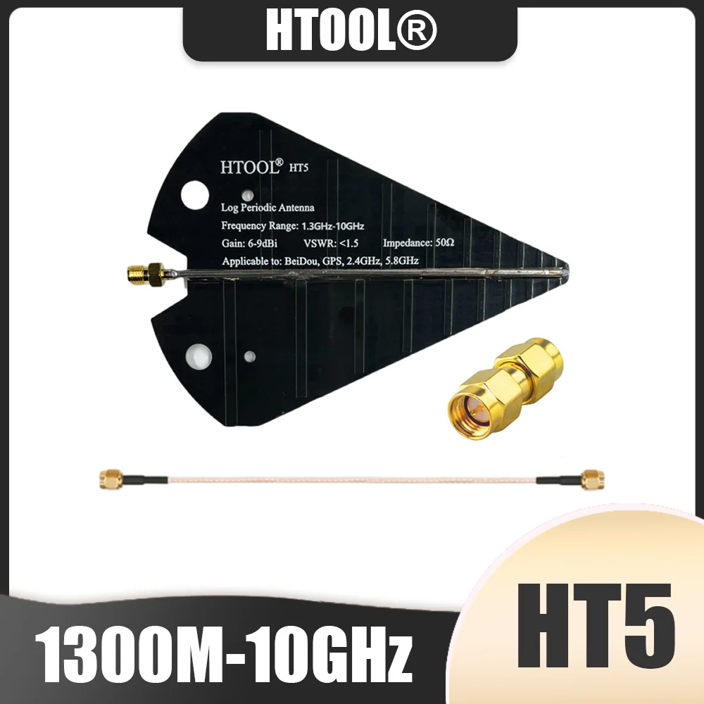 

Антенна HTOOL HT5 UWB логопериодическая 1300 МГц-10 ГГц, 6-9 дБи, с высоким коэффициентом усиления, для Beidou GPS, 2.4G, 5.8G, анализаторов спектра и определения направления