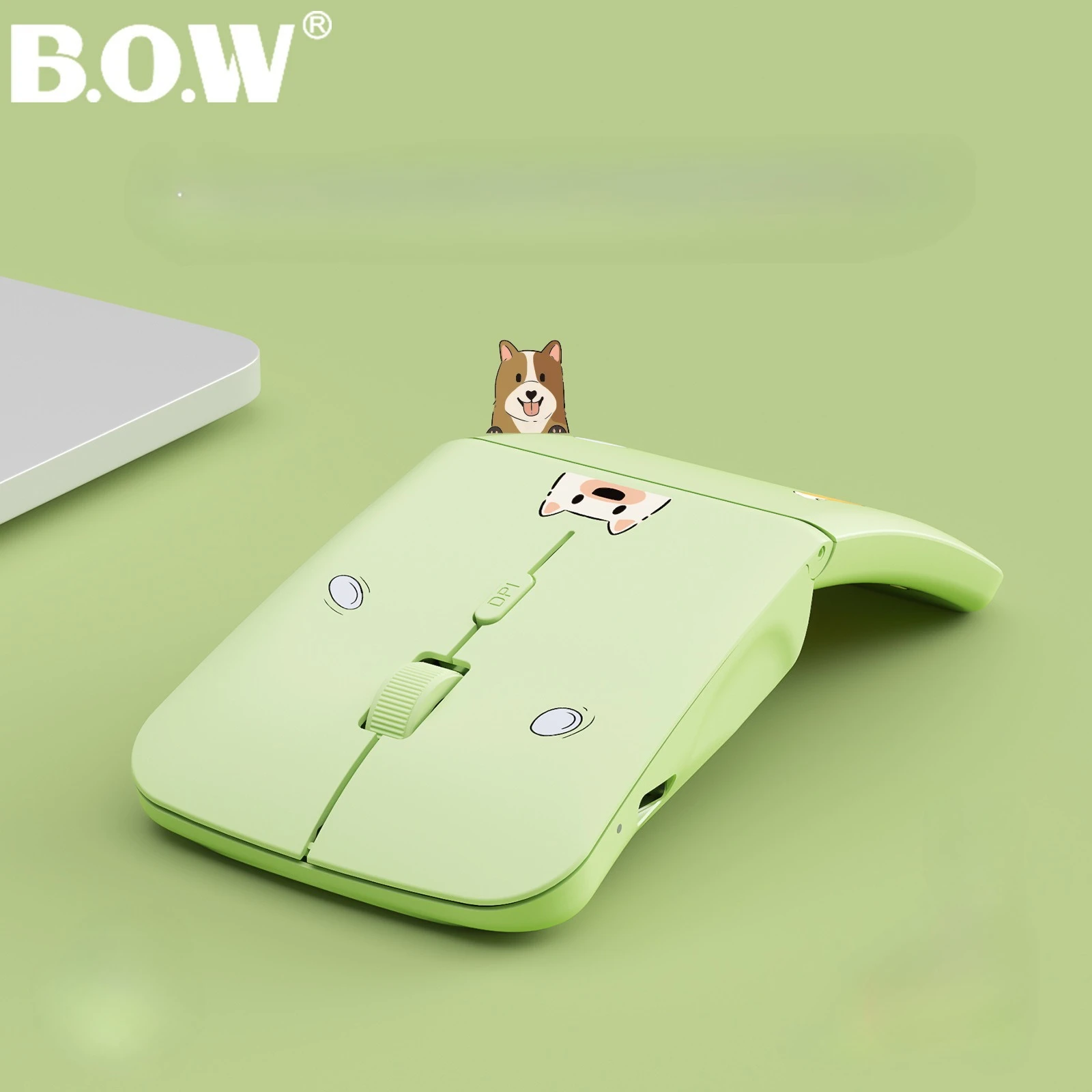 

B.O.W Ultra Thin Foldable Arc Optical Bluetooth Wireless Mouse Ergonomic Portable for Office And Gaming Universal Mice
