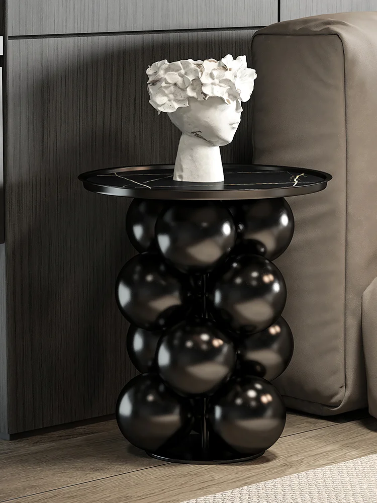 Stainless Steel Slate Coffee Table, Side Circular Corner Tables,Furniture, Home Living Room,TV Cabinet,Sofa, Luxury